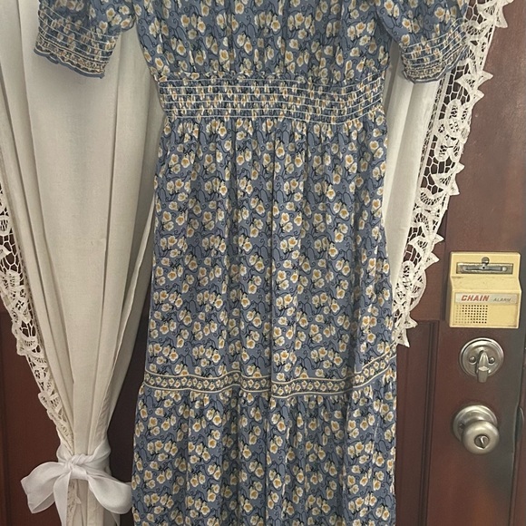 Max Studio Blue Embellished Puff Sleeve Sundress - Picture 1 of 2